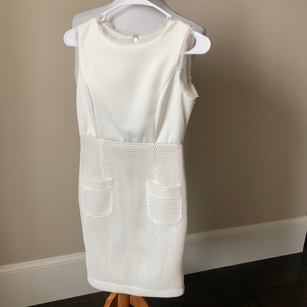 BYSI soft white dress with unusual netted skirt